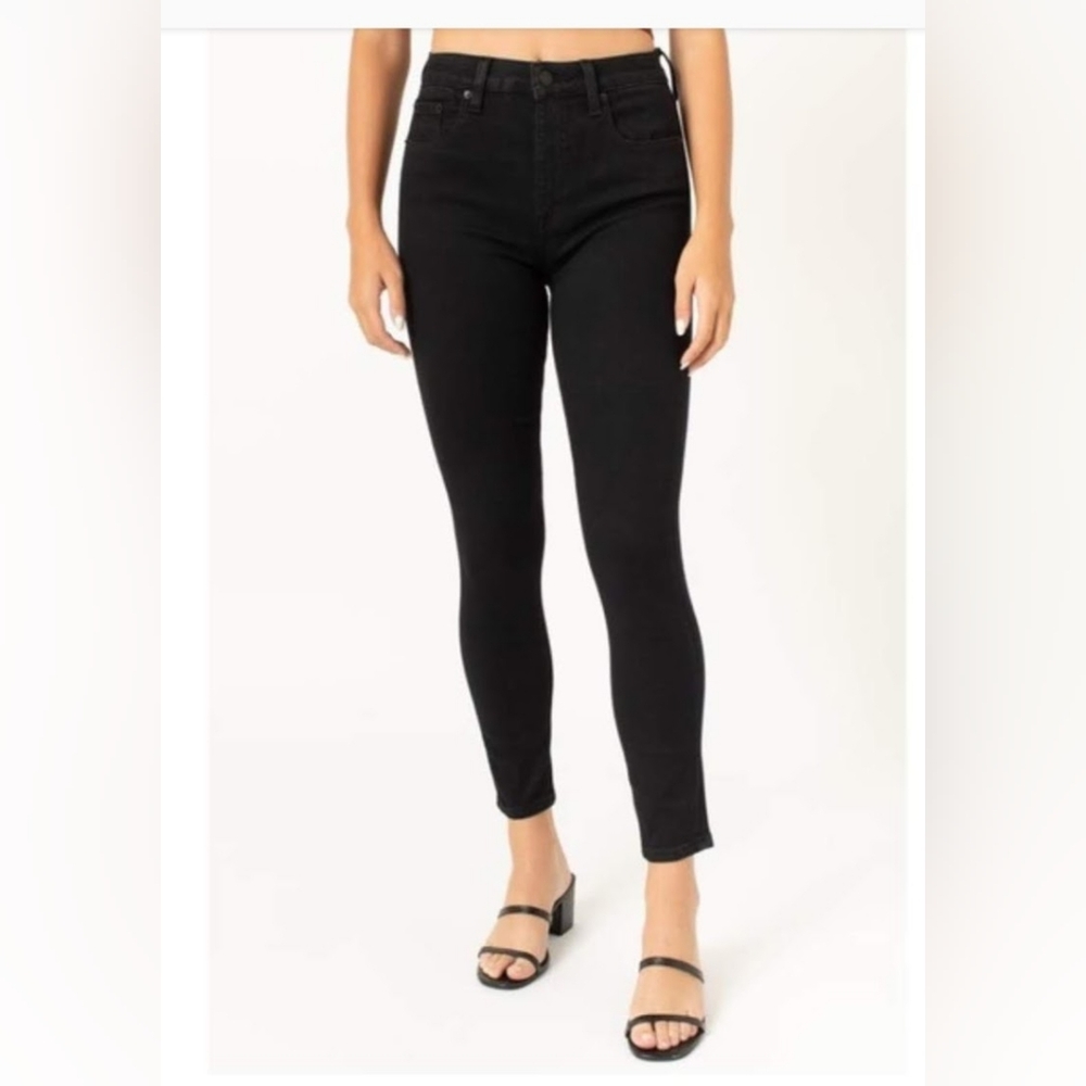 NWT! Pistola Fall Luxe Skinny High-Rise Women's Silicone Black Denim Jean 26